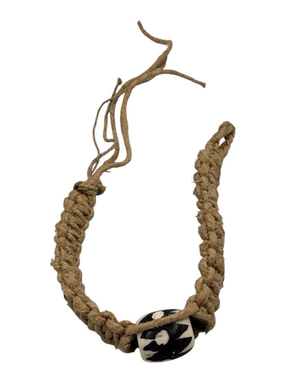 1 Of 1 15.5” Handmade Thick Hemp 6.5” Adjustable Necklace W/ Pendant